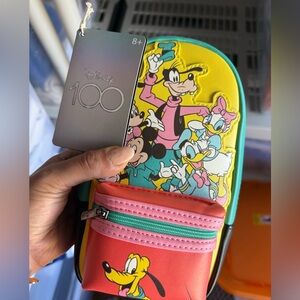 NWT Loungefly Mickey and Friends 100tj Anniversary Bag Pouch